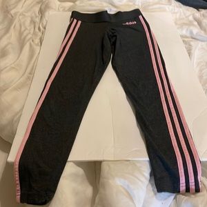 XS Adidas leggings pink stripe. Perfect condition.